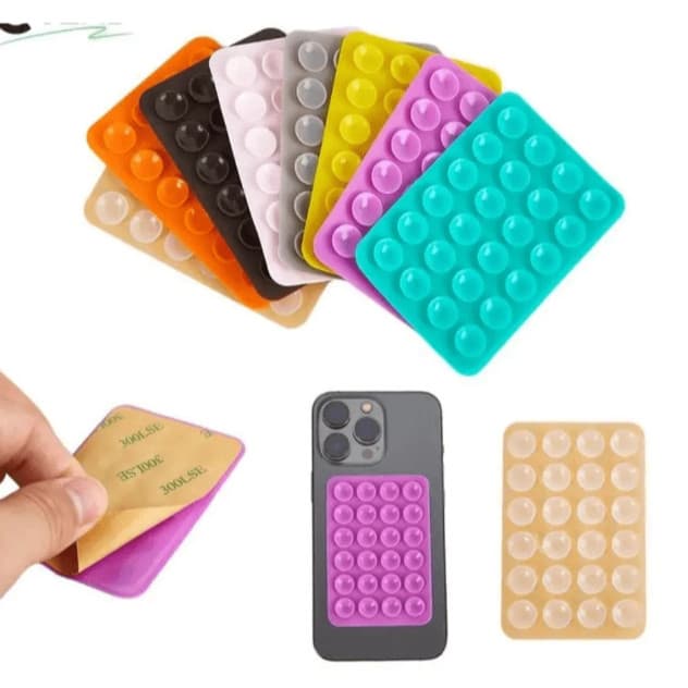 Suporte De Silicone Com Ventosa Para Capinha Celular Autoadesiva 3M Autocolante e Aderente