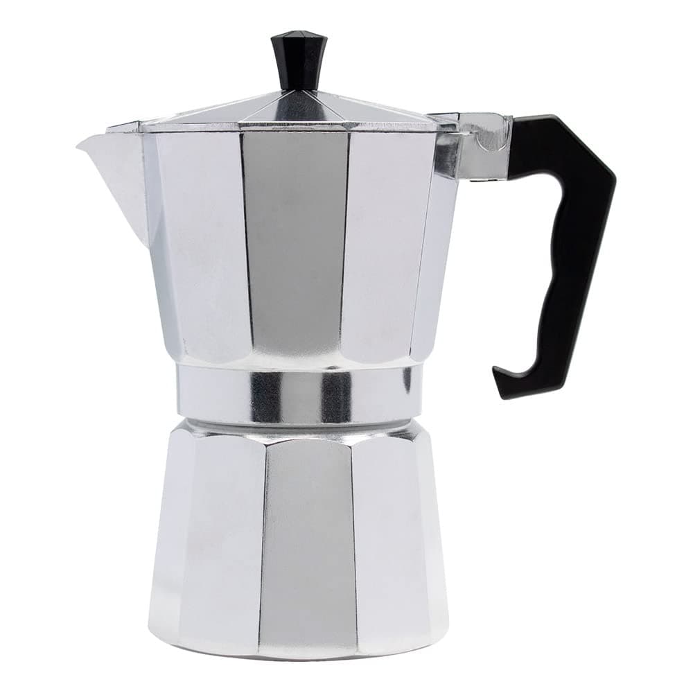 Cafeteira de Aluminio Italiana Expresso Moka com Alça para 6 Cafézinhos, Prata, 300 ml