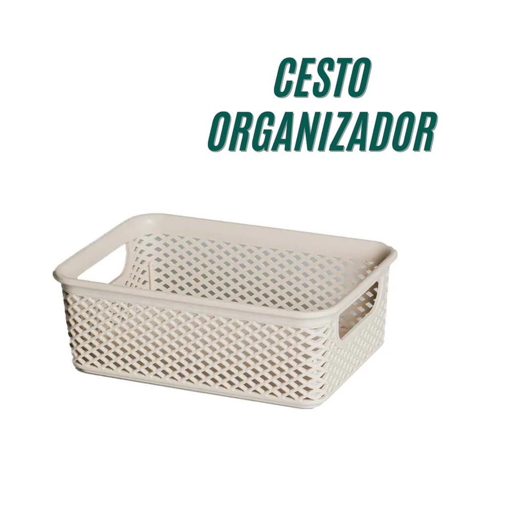 Cesto Organizador Multiuso Pequeno Gaveta Armário Cozinha 17x12x6 cm