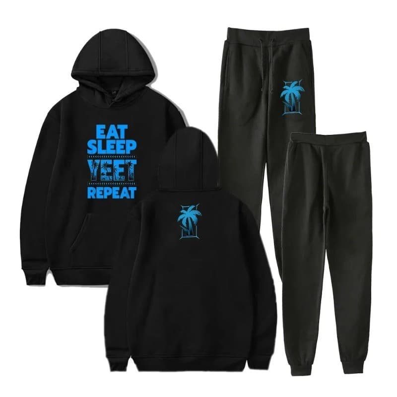 Conjunto YEET masculinos de treino casual, moletom e moletom, moletom com capuz,