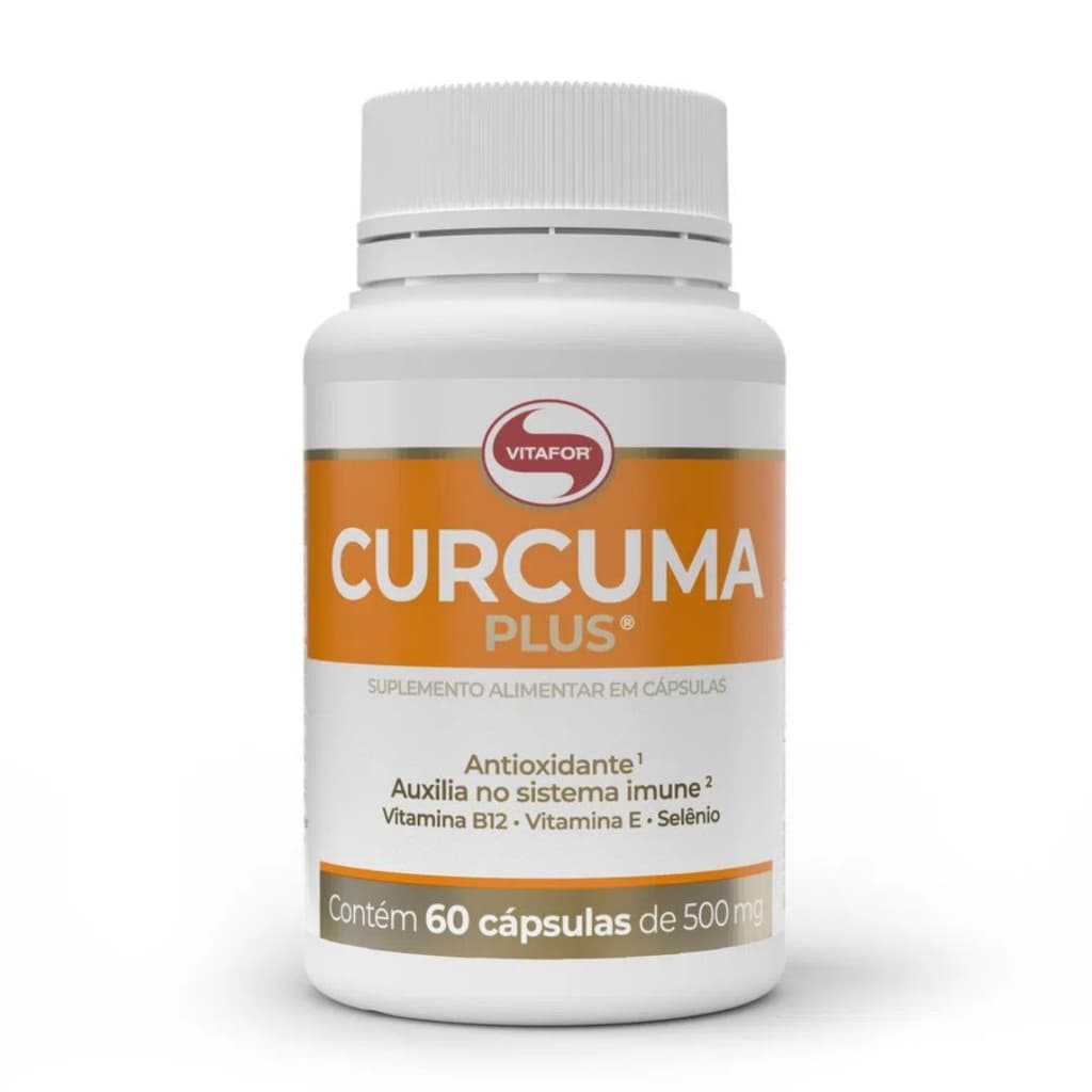 Cúrcuma Plus Vitamina B12 Vitamina E Selênio  Fácil absorção 60 Cap Vitafor