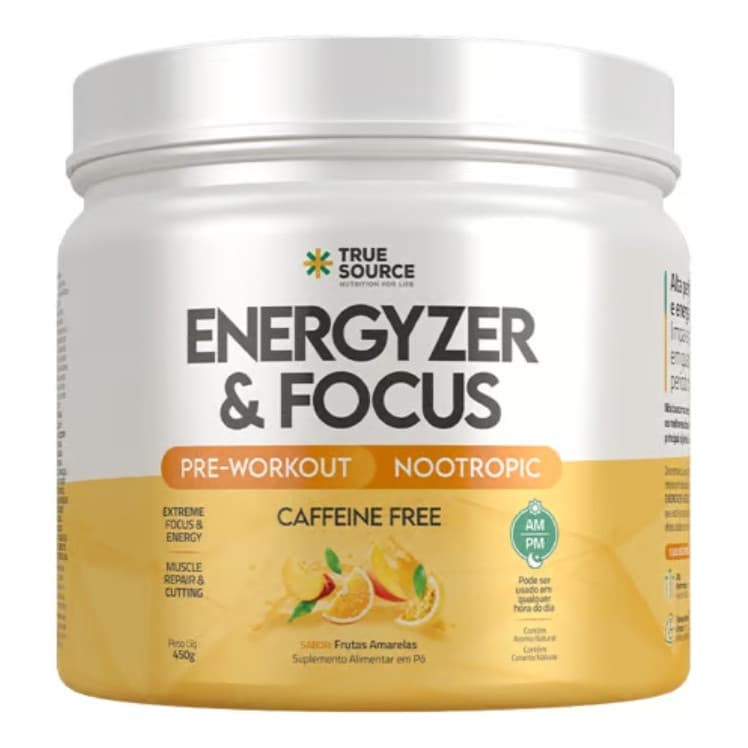 Energyzer E Focus 360g True Source Pré-treino Foco E Energia - Frutas Amarelas