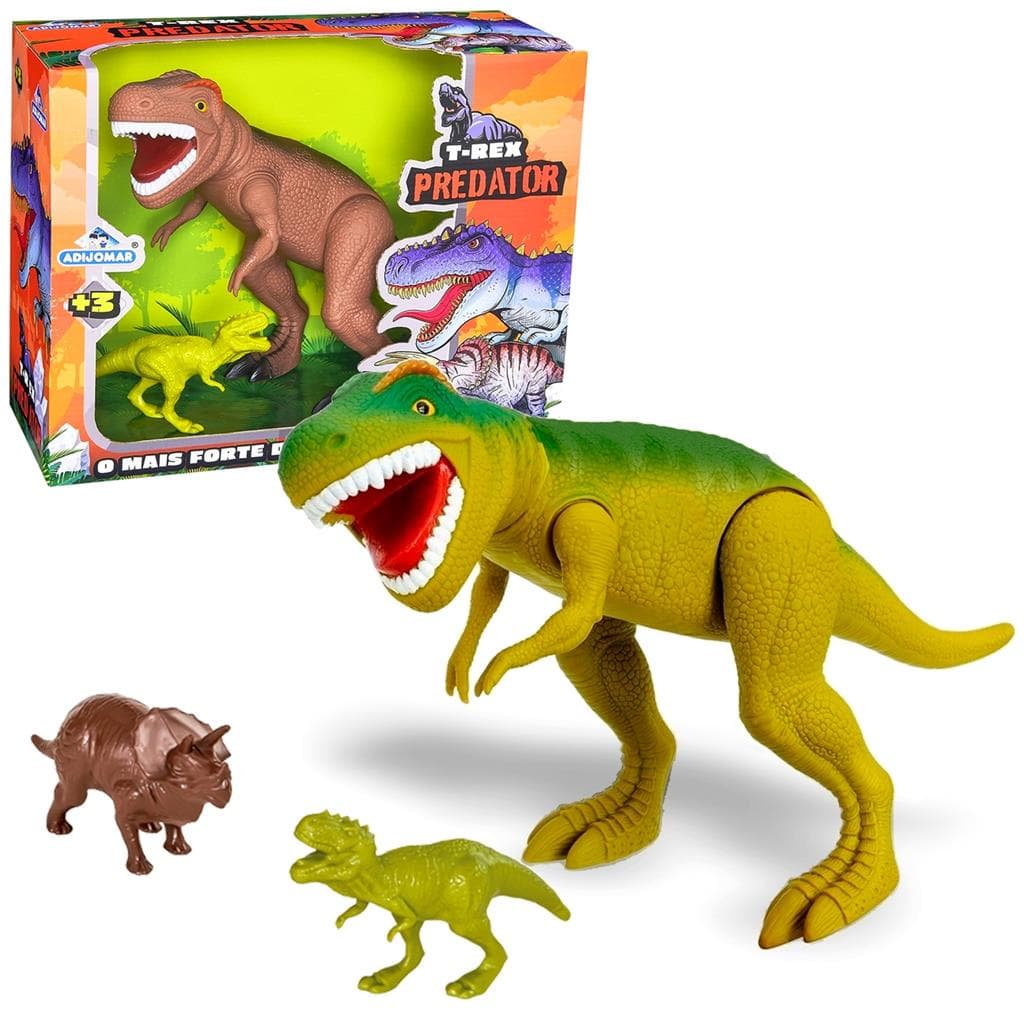 Dinossauro Tiranossauro Boneco Em Vinil Macio Grande Articulado T Rex Predator Adijomar Brinquedos