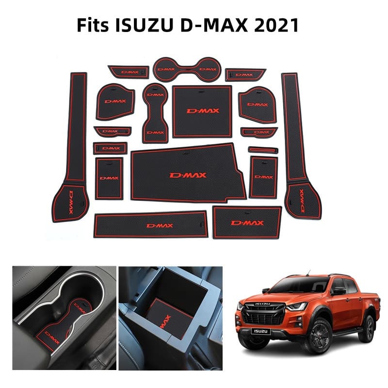Tapetes De Borracha Antiderrapantes Para Isuzu DMAX 2021 Console Tapete Porta De Carro-Copos-Interior Automotivo-À Prova