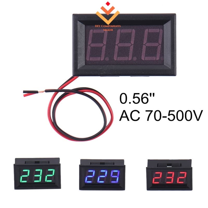 Voltímetro AC 70V-500V Digital LED 110V 220V 230V 380V