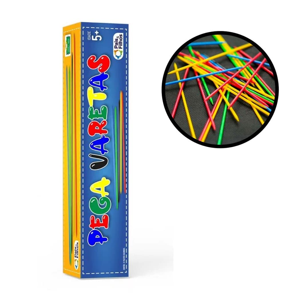 Jogo De Mesa Pega Varetas 31 Vareta Colorida Brincar Familia