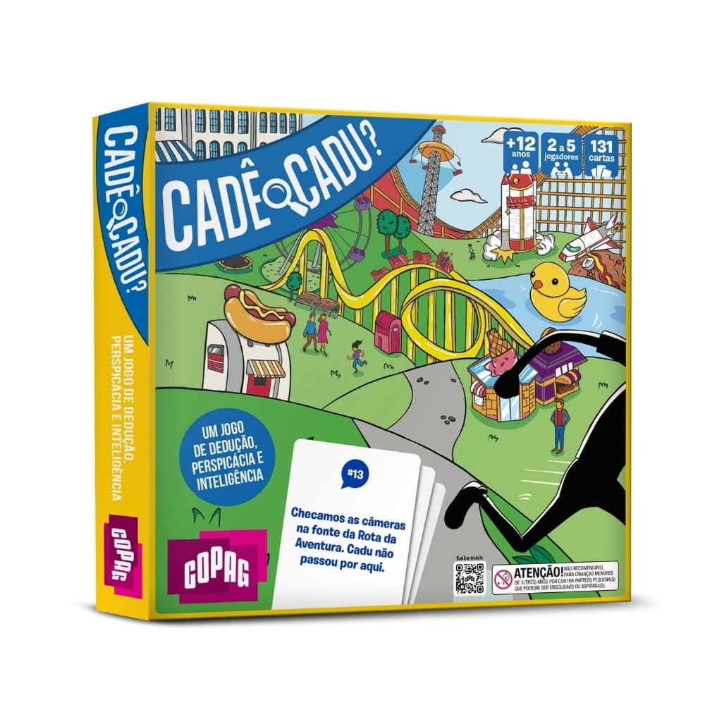 JOGO DE MESA CADÊ O CADU? COPAG BRINQUEDOS TABULEIRO CARTONADO FAMÍLIA AMIGOS DIVERSÃO CRIANÇA DADOS