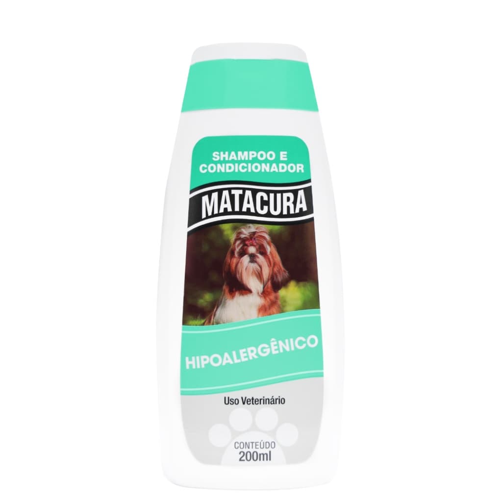 Shampoo e Condicionador Hipoalergenico Matacura 200 Ml - Anti Alergico, Shampoo para Cães 200 Ml - Matacura