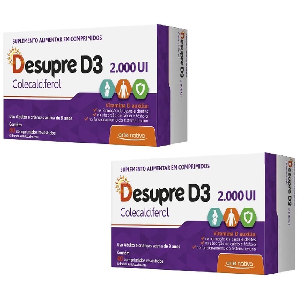 Vitamina Desupre D3 2000ui  Vitamina D Arte Nativa 2 x 40 Comprimidos
