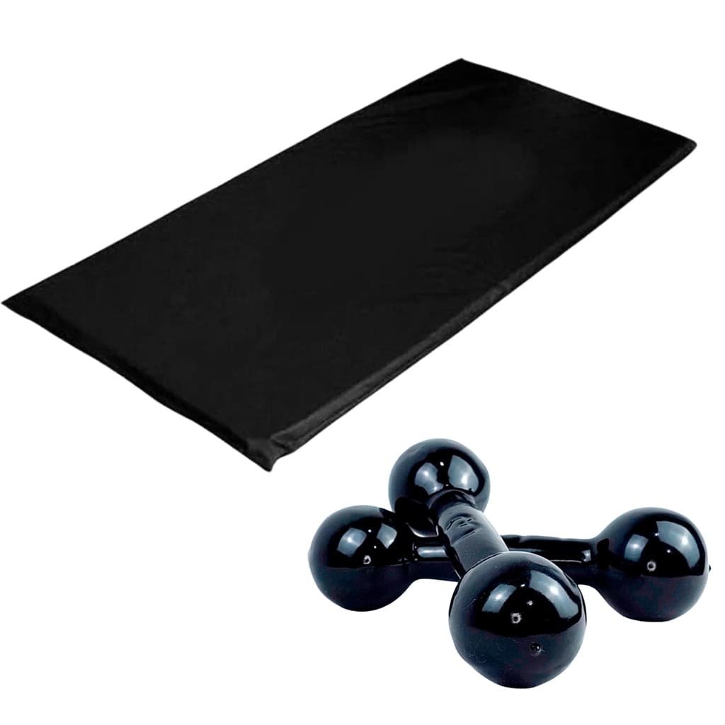 Kit Treino  Em Casa  Colchonete + Par Halter 3 kg Fortalecimento Musculação Funcional Crossfit