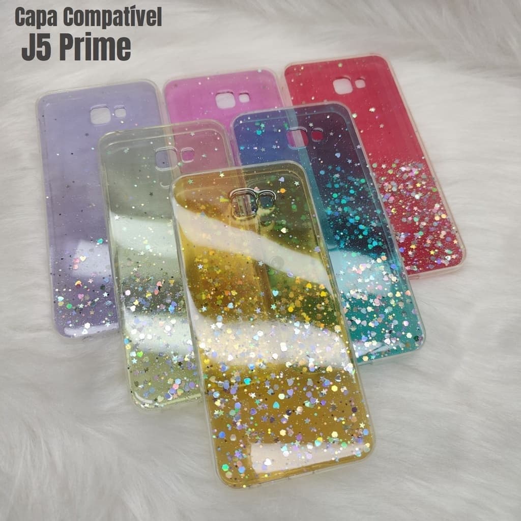 Capa Capinha Celular Colorida brilho Case Telefone Para Samsung Galaxy J5 Prime
