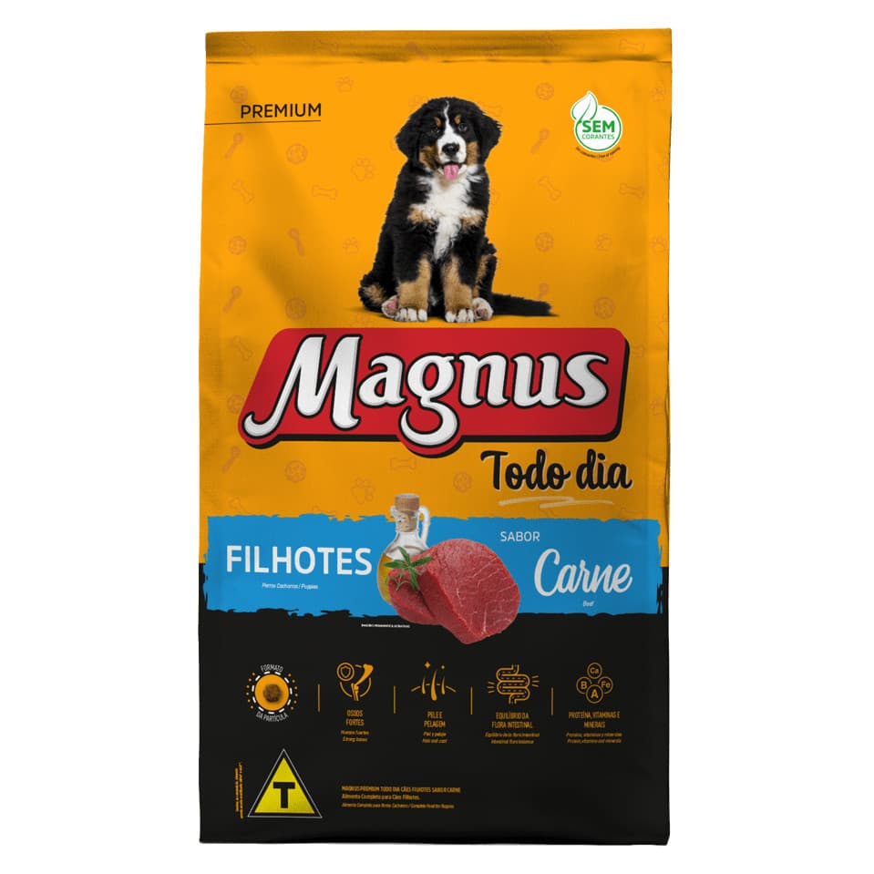 Ração Cachorro Filhotes Carne Todo Dia 10,1kg Magnus