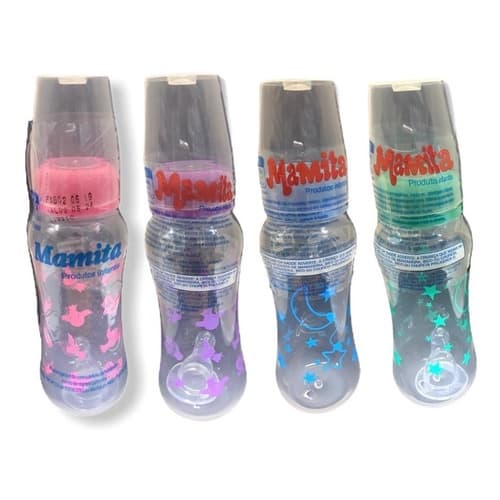 Mamadeira Mamita Decorada 240 Ml Pacote Com 12 Unidades Bico Redondo
