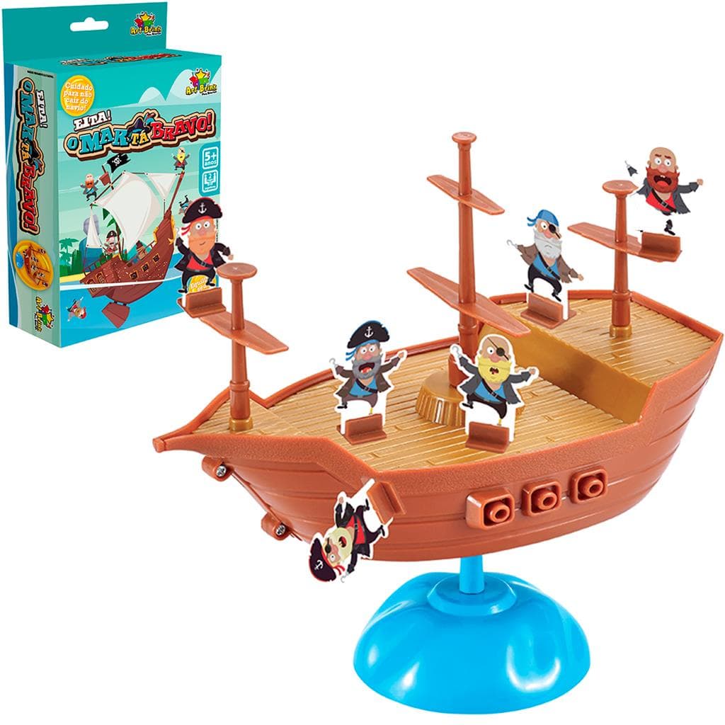 Jogo Piratas Equilibristas Eita O Mar Ta Bravo Brinquedo Educativo Infantil Para Familia Coordenacao Raciocinio - Art Brink