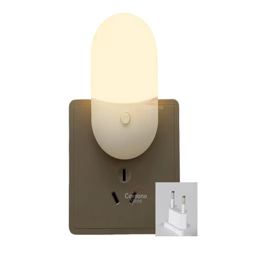 Abajur Luminaria Com Led De Tomada Com Botao 8,8x5cm Infantil aconchegante