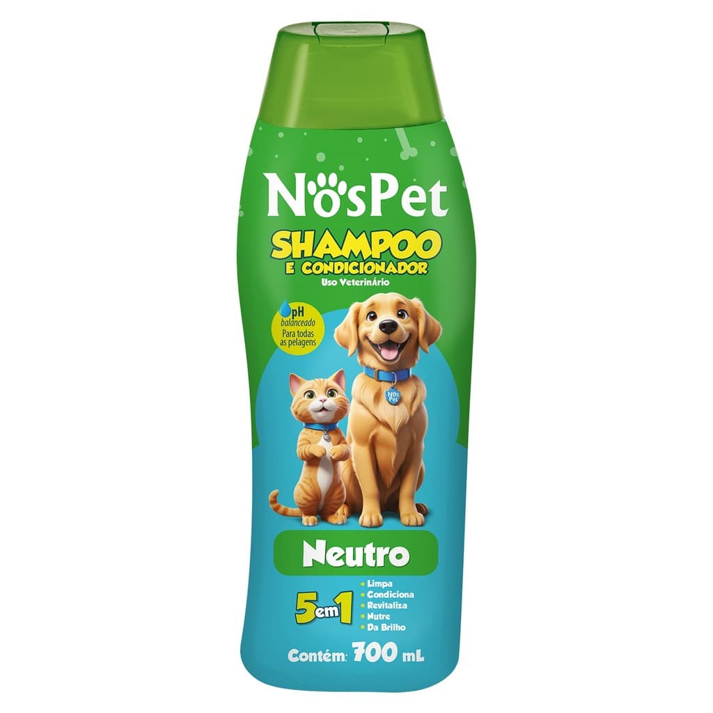 Shampoo Para Cães e Gatos Pet Nospet 5Em1 Neutro 700ml