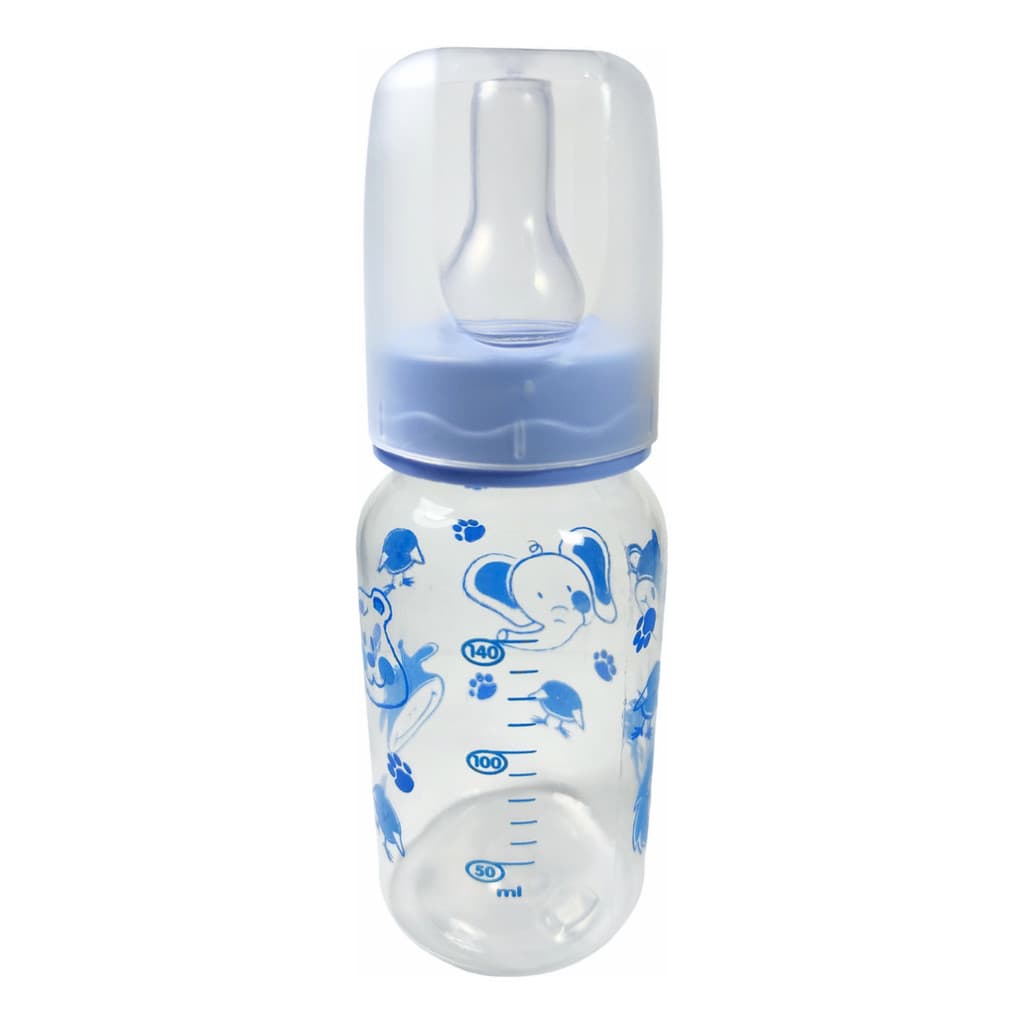 Mamadeira 140ml Azul Para Meninos Meninas Bebê Criança Bico Redondo Livre de BPA
