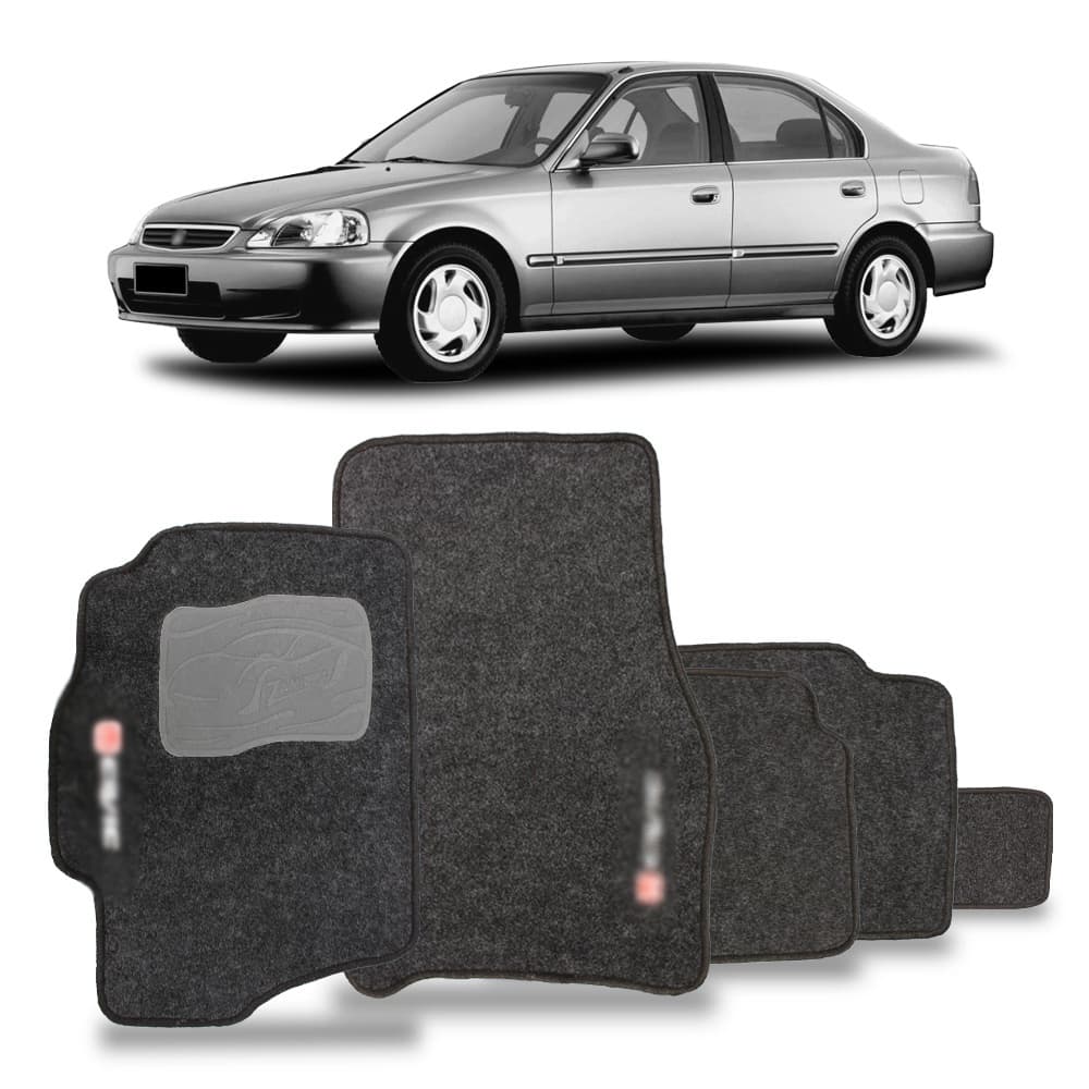 Tapete Civic 1991 a 1999 Carpete Automotivo 5 Peças Preto Grafite