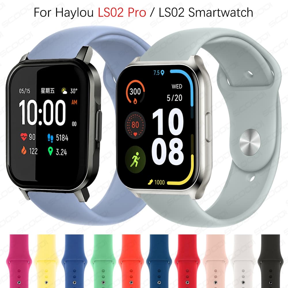 Bracelete De Silicone Para O Relógio Haylou LS02 Pro/LS02 Smart watch Bandas De Relógios De Pulso Esportivos