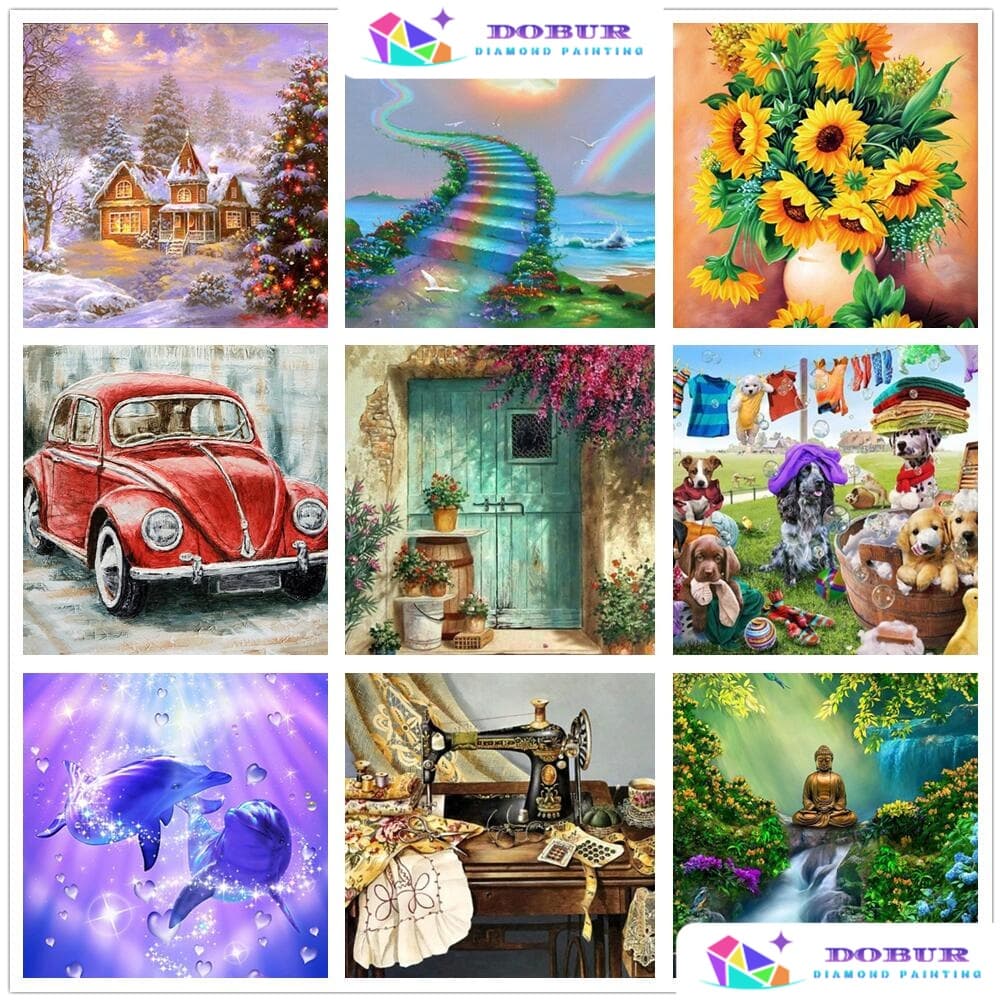 DOBUR | Pintura Diamante 5D Pintura de Diamante Kits De Pintura Com Diamante Para Adultos Redondos , 5D Decoração Diamon