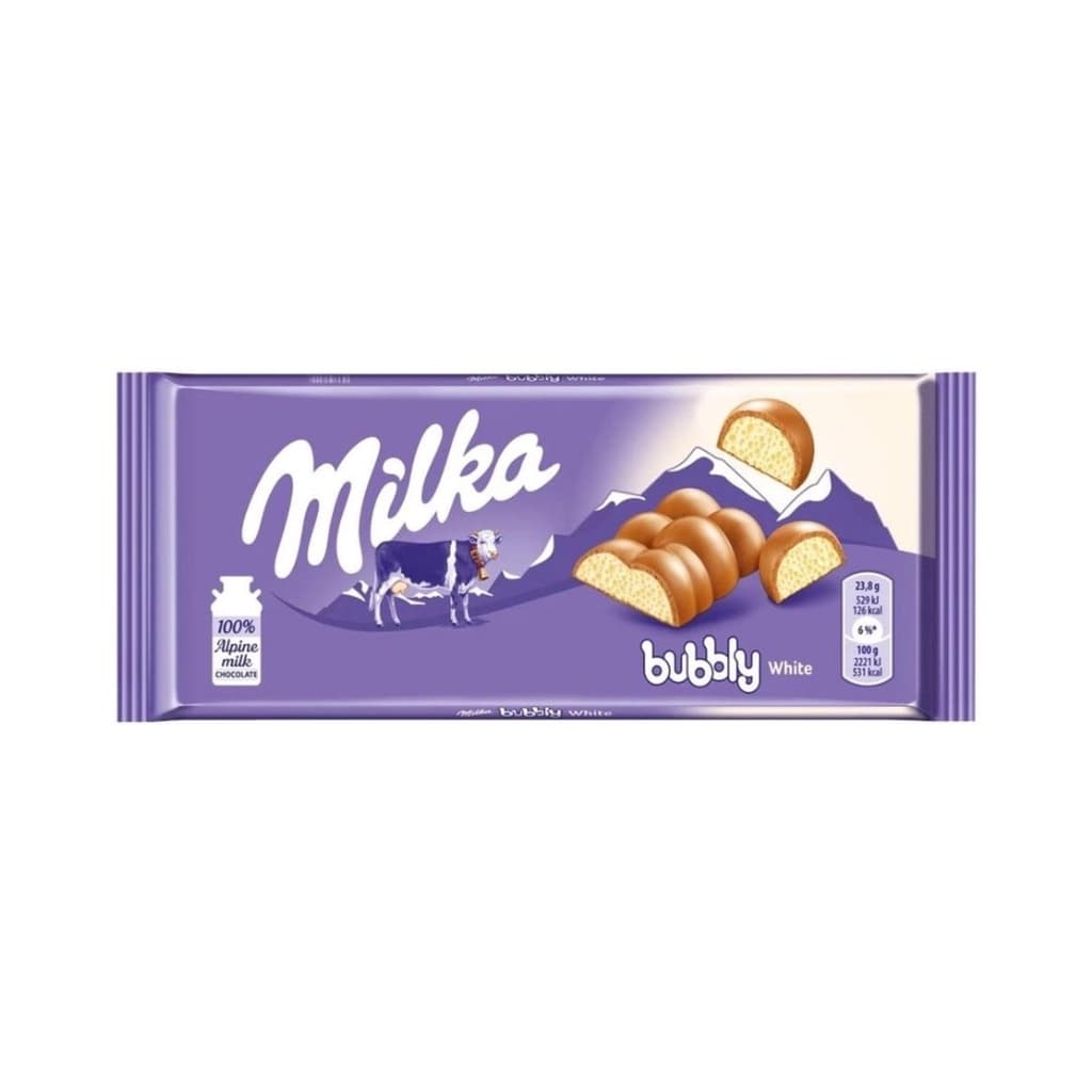 Milka Bubbly White Chocolate Importado 95g