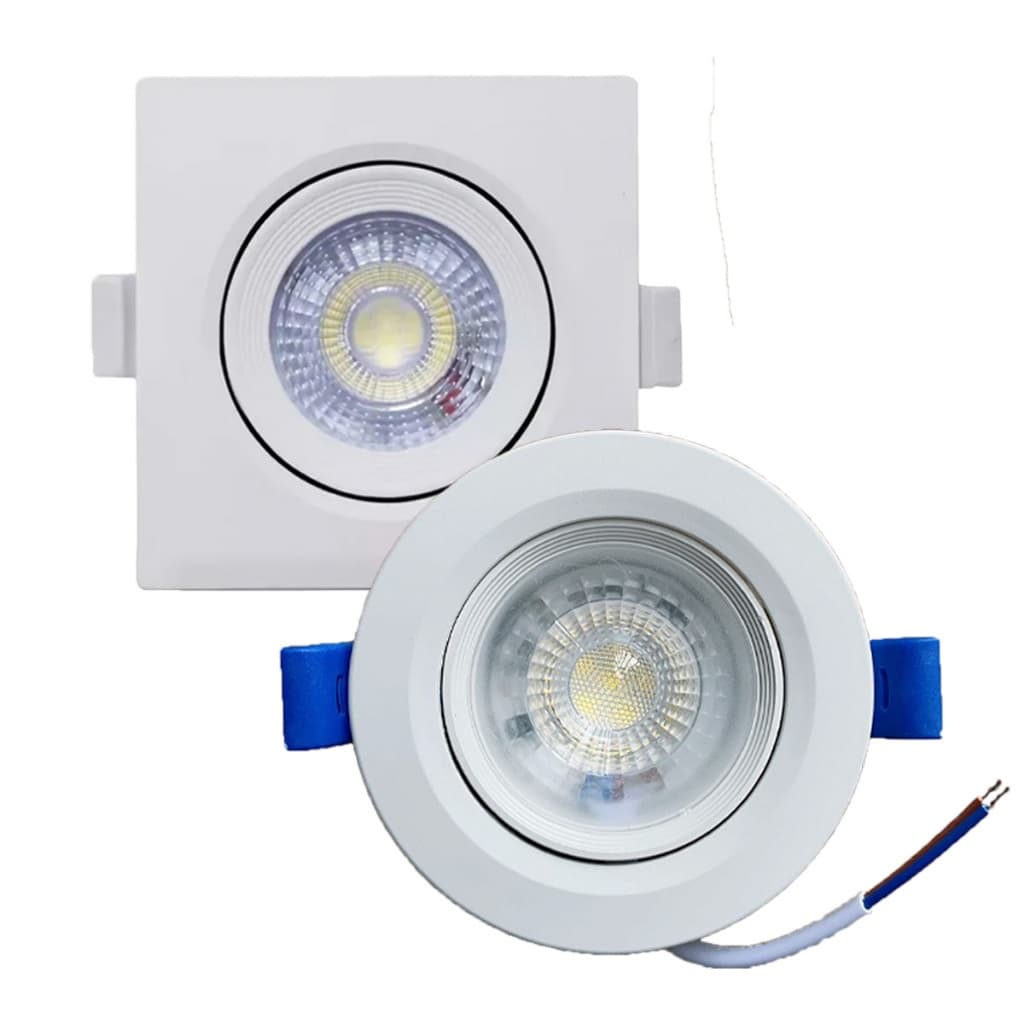 kit 3/6/9un Luminária Led Spot 7W 10W  Redondo Quadrado Embutido Branco Frio Quente 3000k 6500k