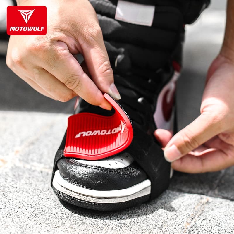 MOTOWOLF Proteção De Sapatos De Motocicleta Almofada De Câmbio Antiderrapante Capa Ajustável Protetor De Bota Leve Durável