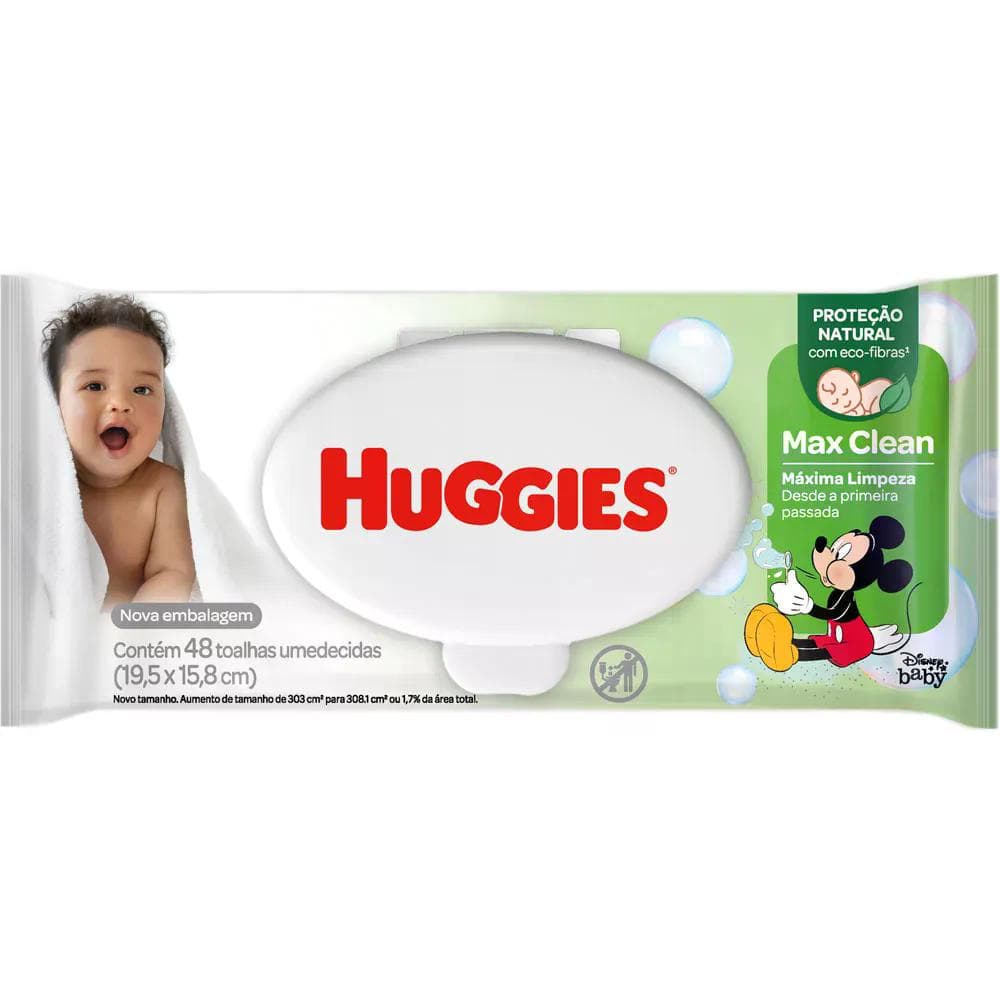 Lenços Umedecidos Max Clean 48 Unidades Huggies Disney Baby