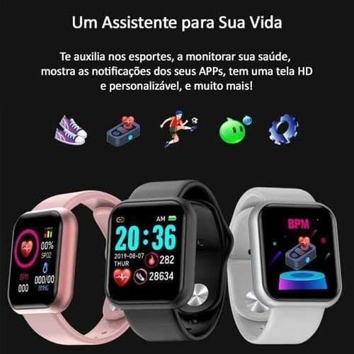 Smartwatch D20 / Y68 Pro Nova Versão 2022 Relógio Inteligente Original