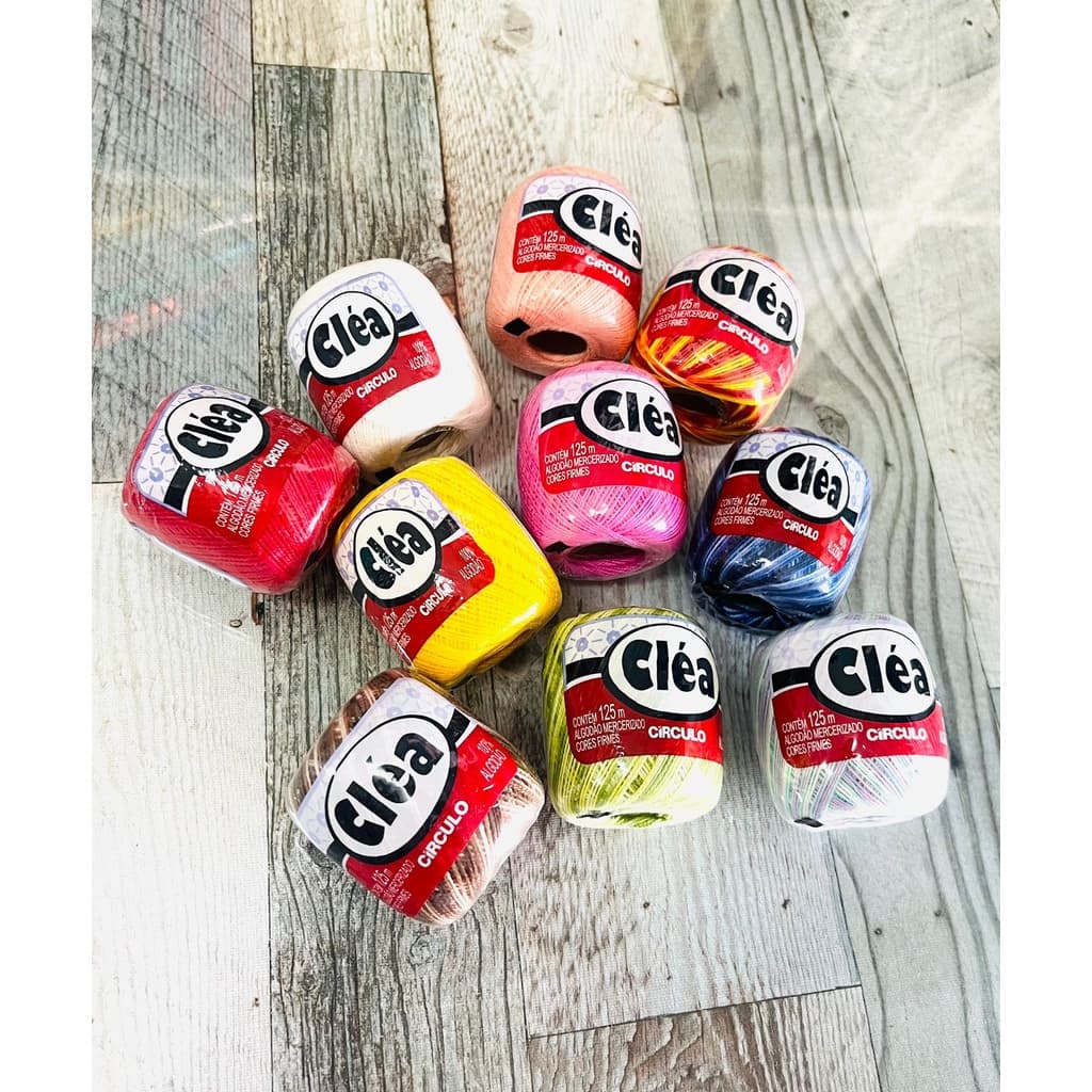 KIT FIO LINHA CLEA COM 5 OU 10 UNIDADES Patchwork, Crochê, Tricô, Bordado, Amigurumi 125MT / 19G - CÍRCULO