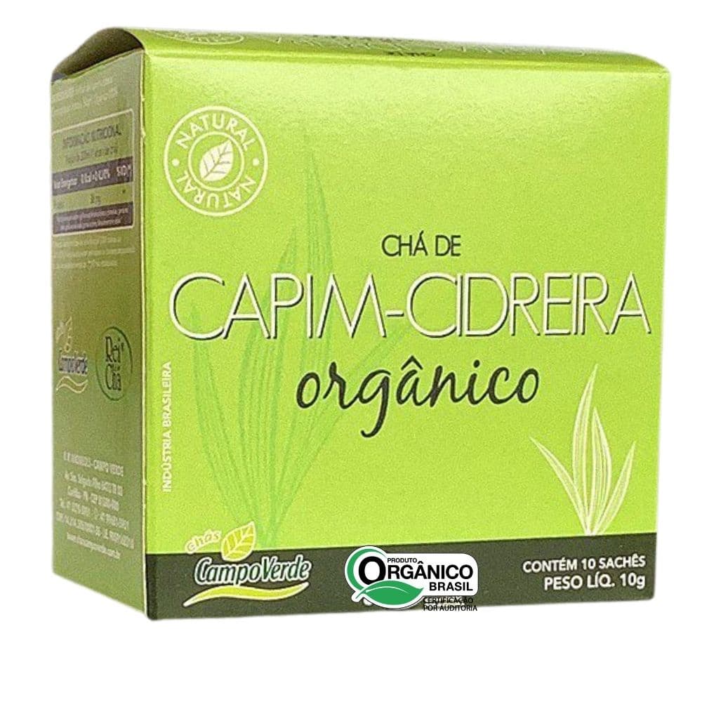 Capim Erva Cidreira Chá Orgânico Campo Verde 10 sachês