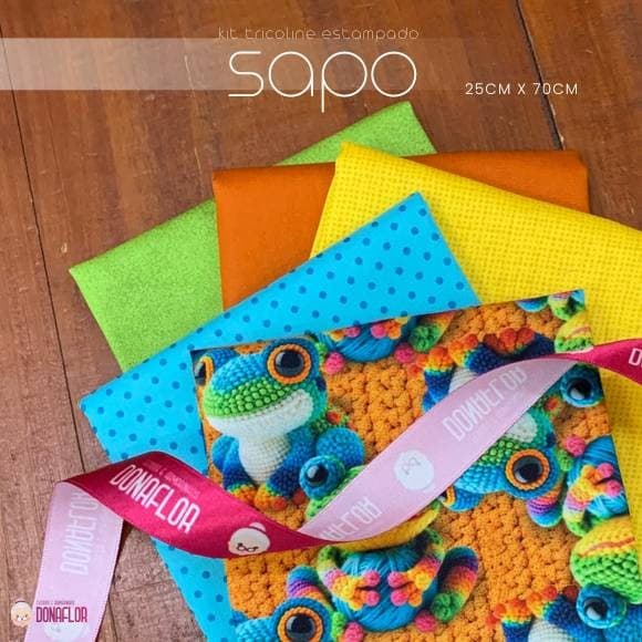 Kit 5Tricolines Sapo 25cm X 70cm 100% Algodão - para Panos de Prato, Fraldas  e Patchwork
