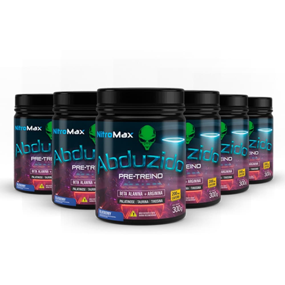6x ABDUZIDO PRE TREINO NITRO MAX BLUEBERRY 300G