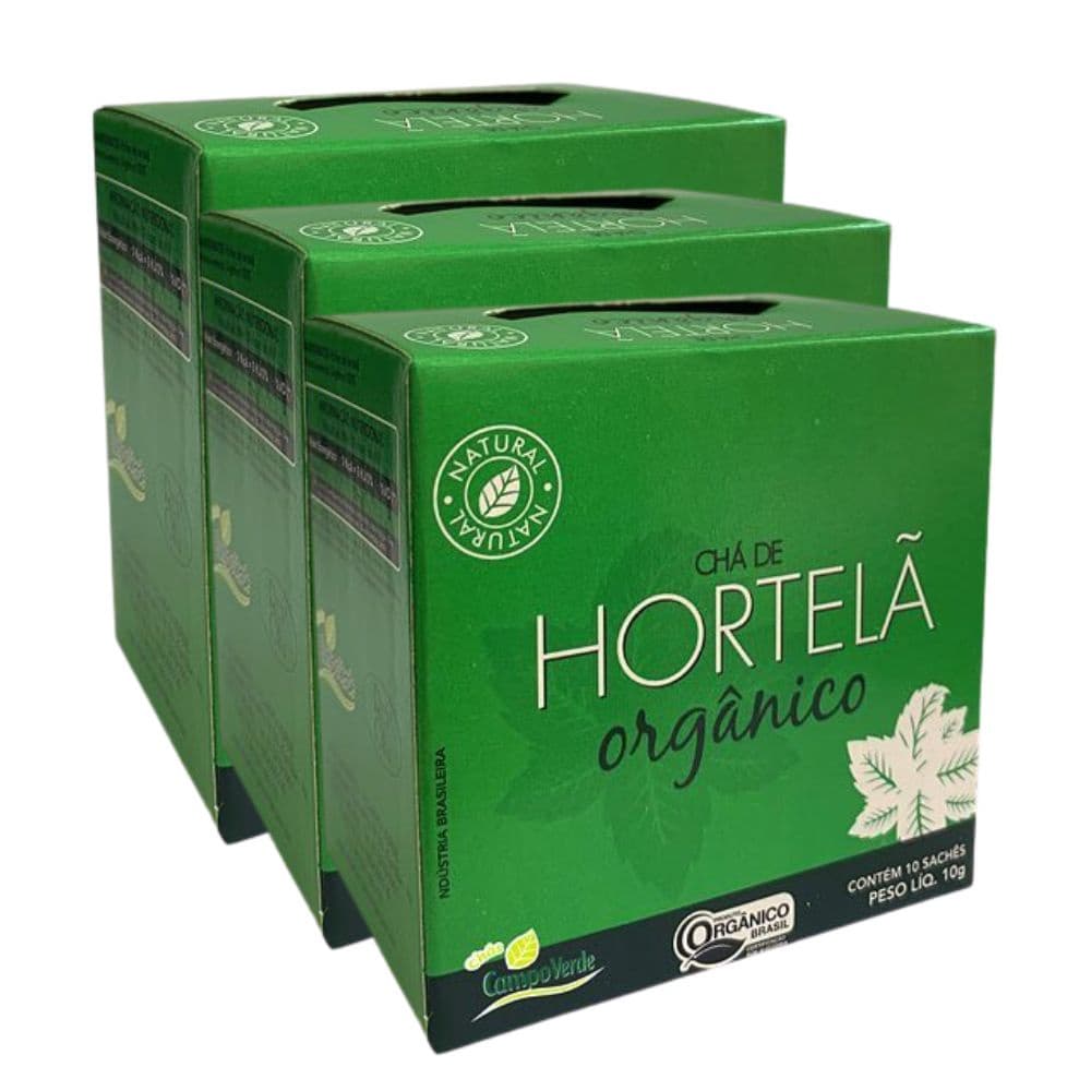 Kit 3 Hortelã Mentha Arvensis Orgânica Campo Verde 10 sachês cada cx