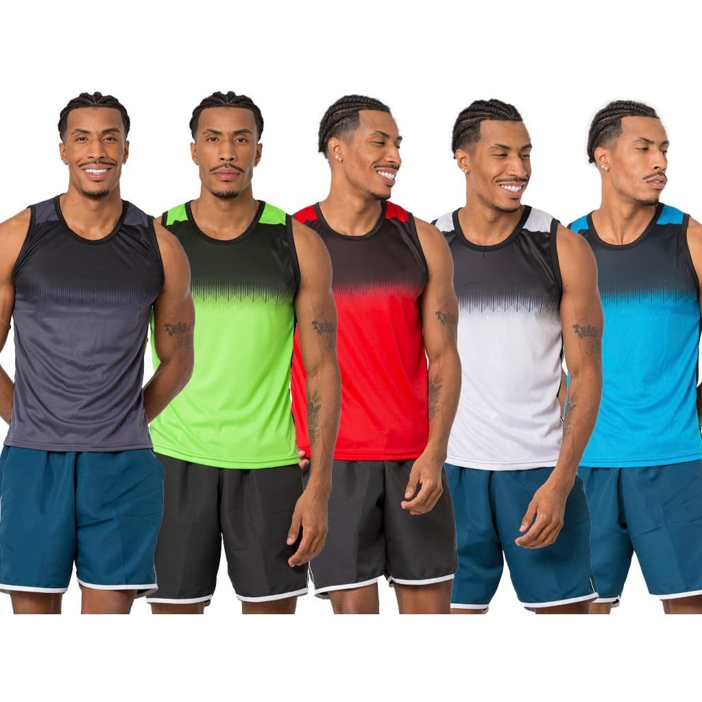 KIT COM 5 CAMISETA MASCULINA REGATA DRYFIT PARA CORRIDA TREINO ACADEMIA MUSCULAÇÃO ESPORTE FUTEBOL