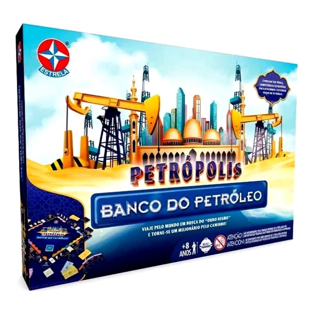 Jogo Tabuleiro Petrópolis O Banco Do Petróleo Estrela Original Jogo de Mesa Família Amigos Banco Imobiliário