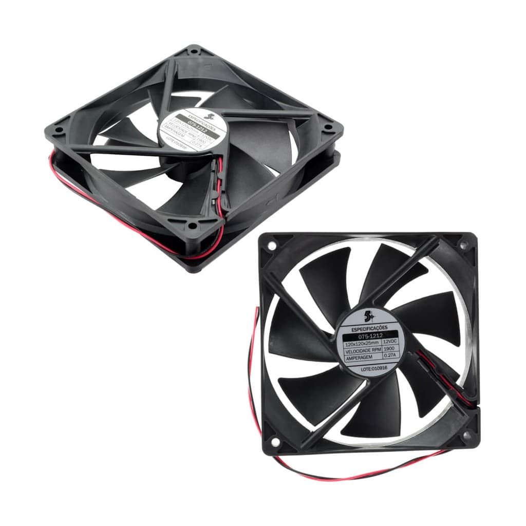 Microventilador Cooler Ventoinha 120x120x25 12 Volts