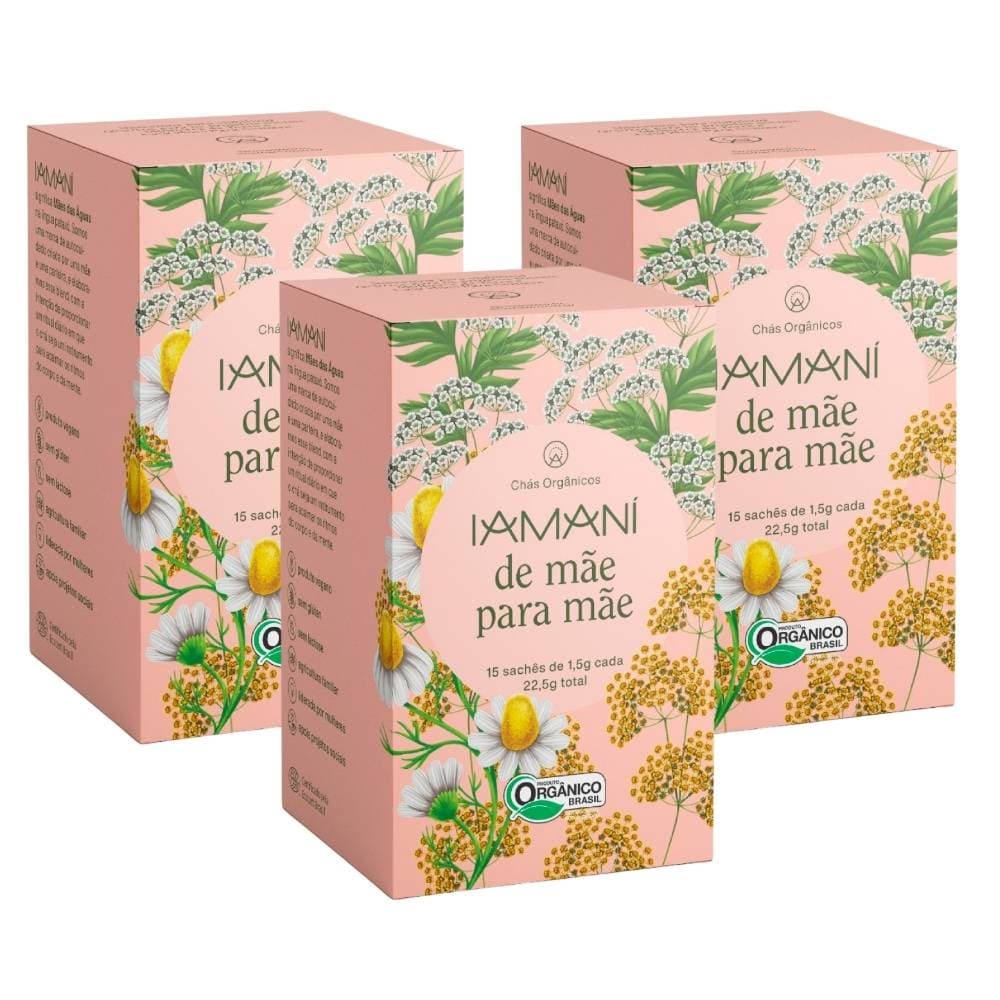 Kit Chá Misto Iamaní Amamentação Orgânico De Mãe para Mãe 45 sachês