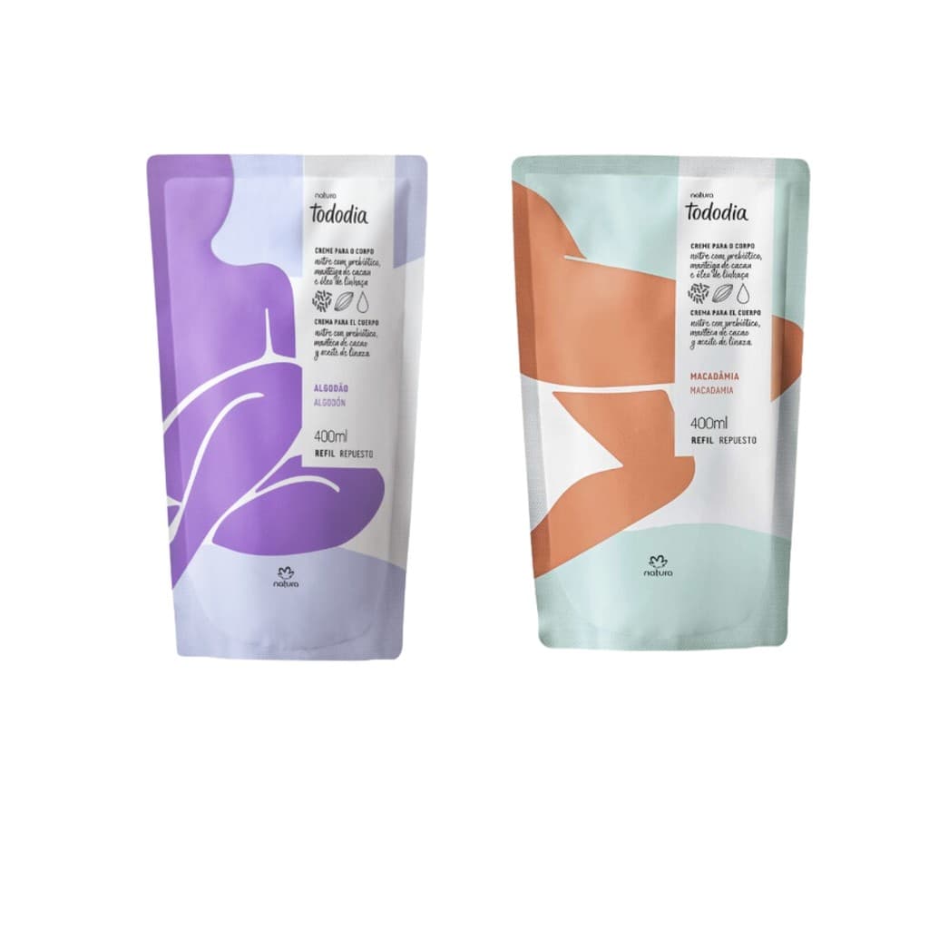 Refil Hidratante Corporal Macadâmia +Refil Hidratante Algodão 400ml - Natura