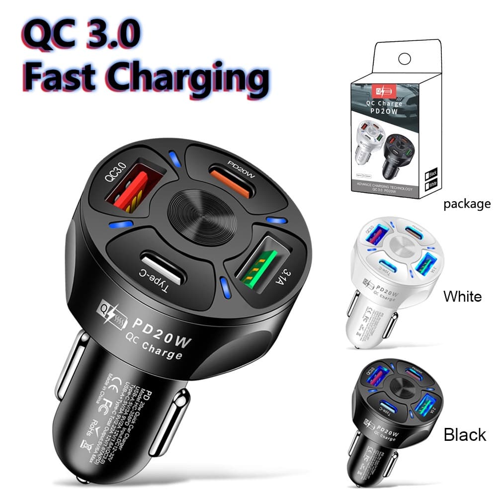 Carregador De Carro Carga Rápida QC 3.0 E 3.1A Universal Duplo USB Carregamento Rápido Para Todos Os Modelos De Telefone