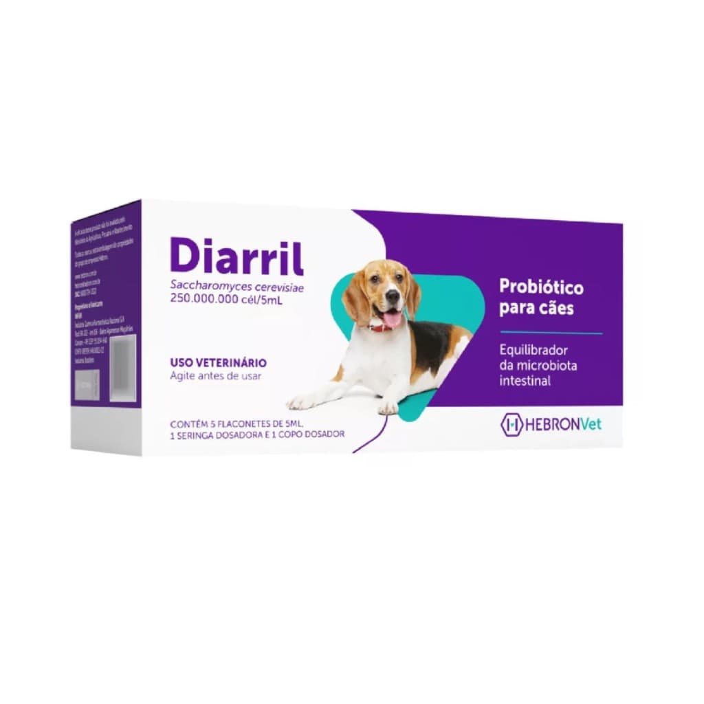 Probiótico Para Cães Diarril OR 5 Flaconetes de 5ml