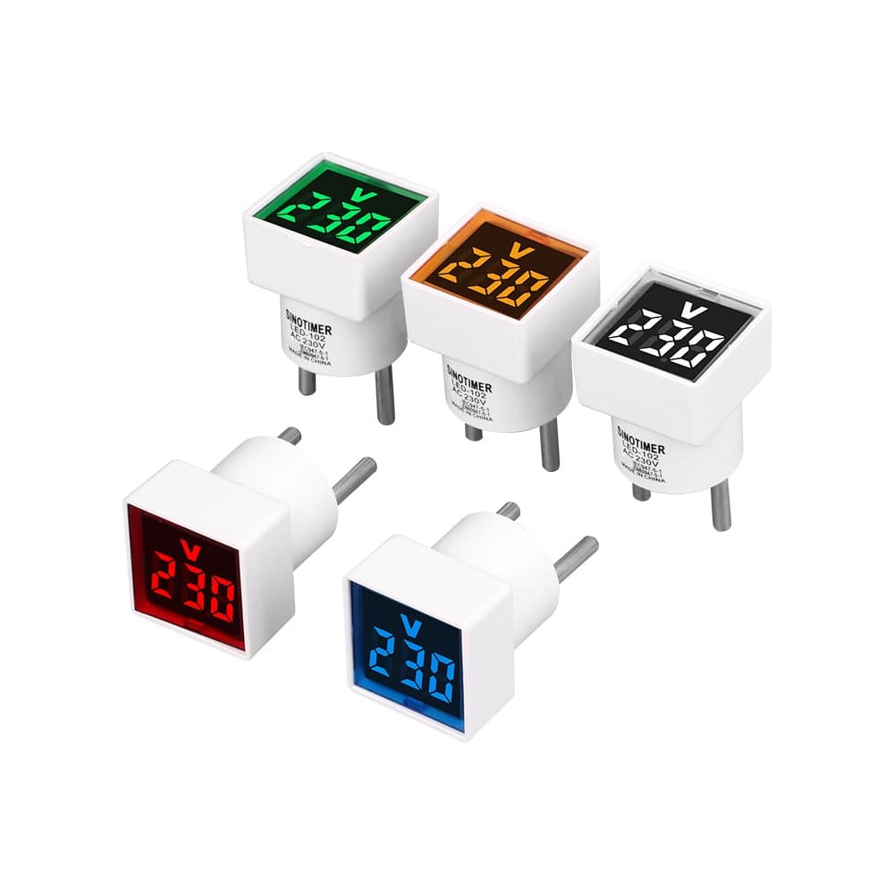 VOKTTA AC 50-500V Voltímetro Digital LED Quadrado Ue Conector 220V/230V Indicador De Voltagem Para Uso Doméstico