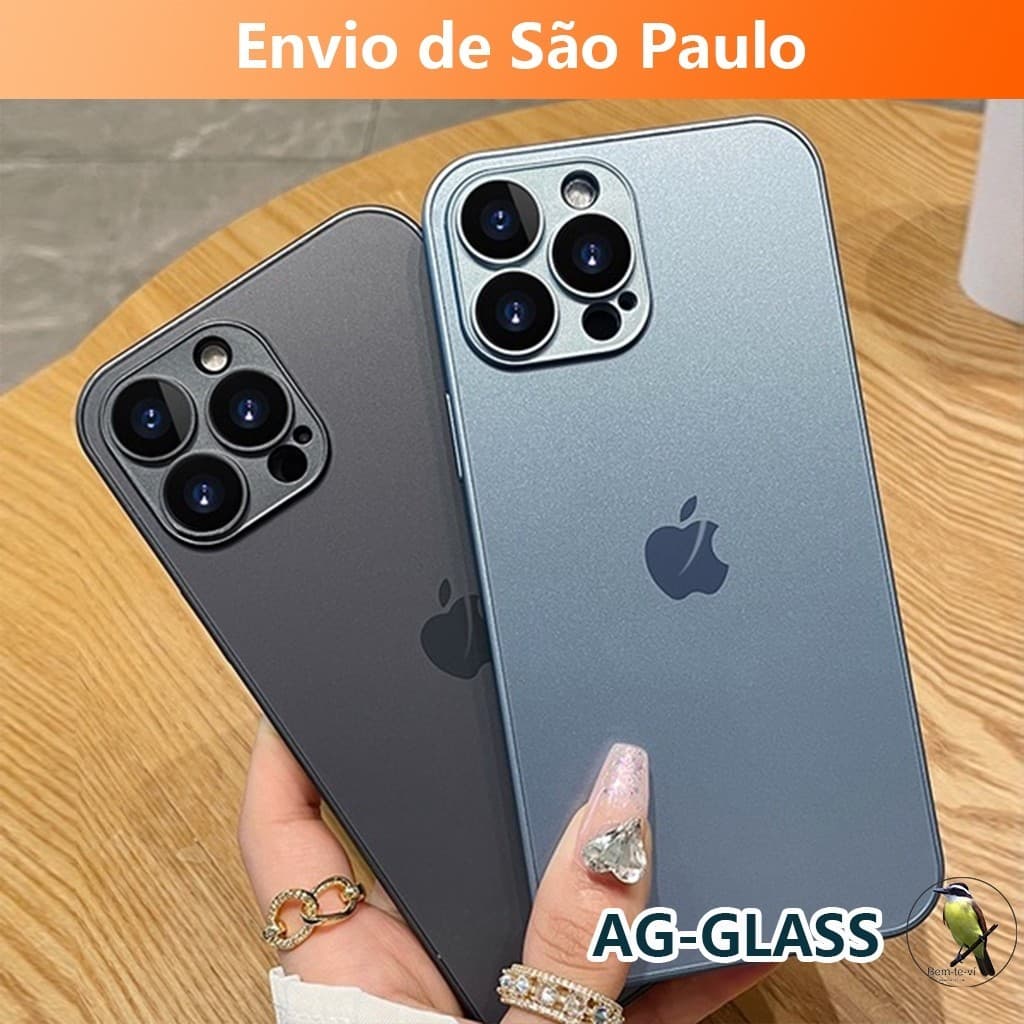 -Bemtevi-Capa AG-Glass para iPhone Pro com Película anti espião De Vidro Fosco Capinha iPhone 15 Pro Max 12 Pro Max 14 13 pro max 12 pro capinha navy blue Azul