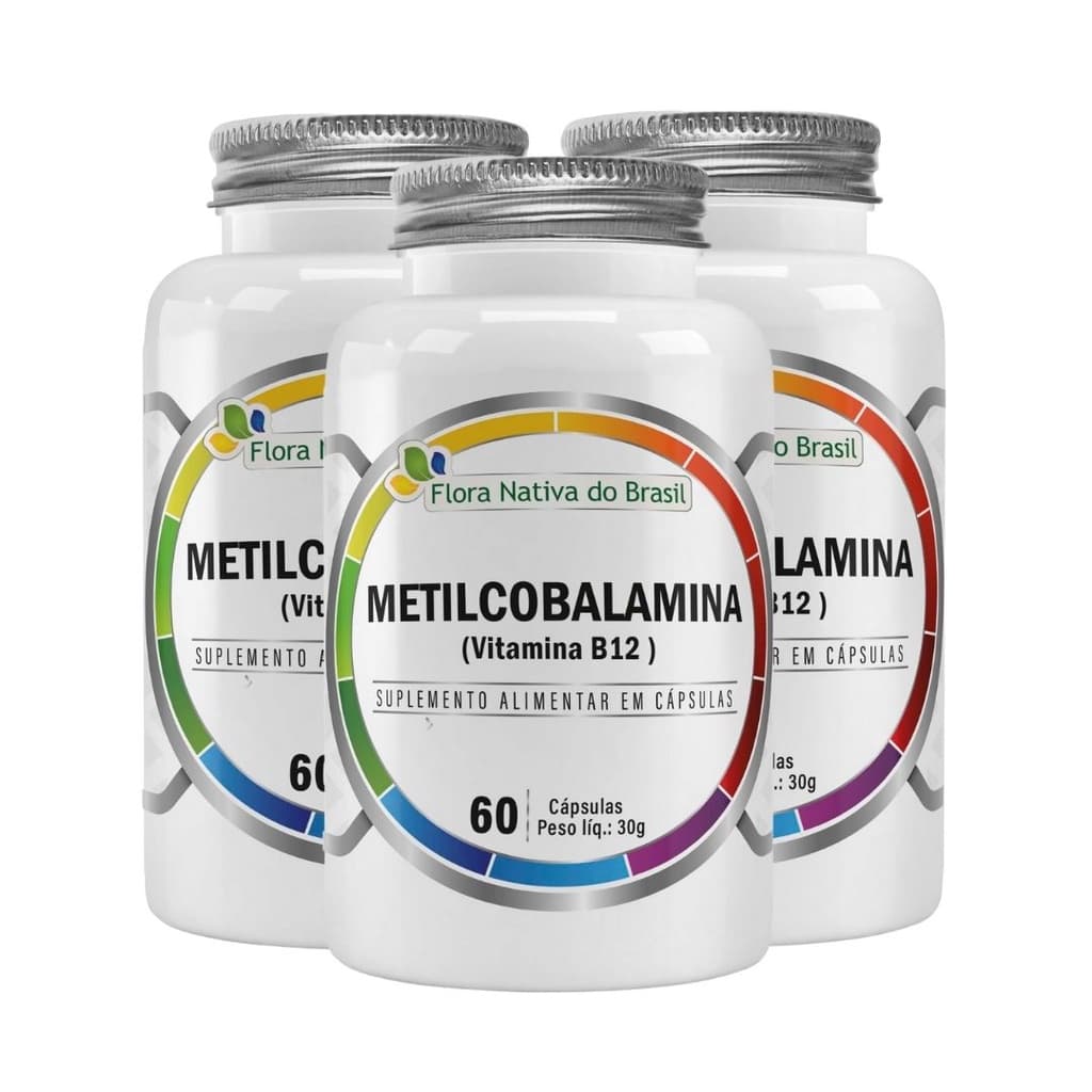 Kit 3 Vitamina B12 ( Metilcobalamina 414% IDR) 60 Cápsulas Flora Nativa