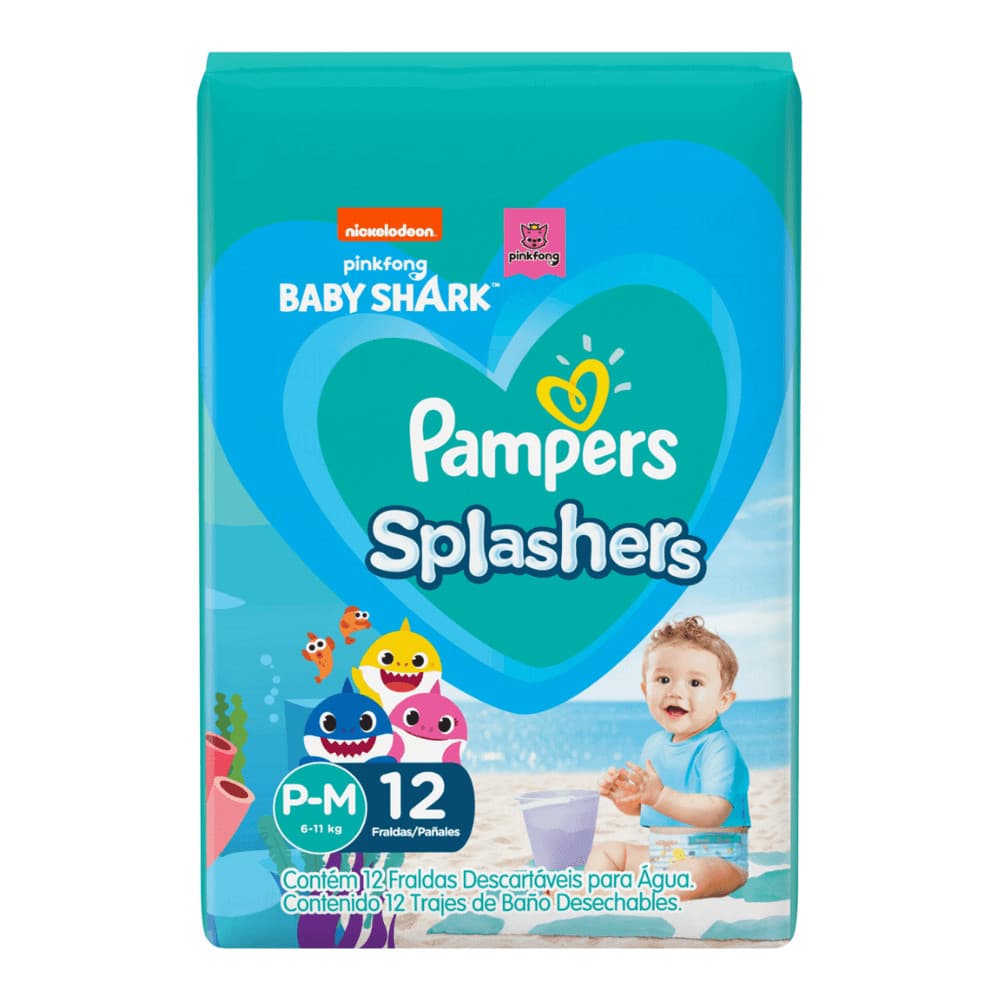 Fraldas Descartáveis Pampers para Água P-M 6-10kg 12un