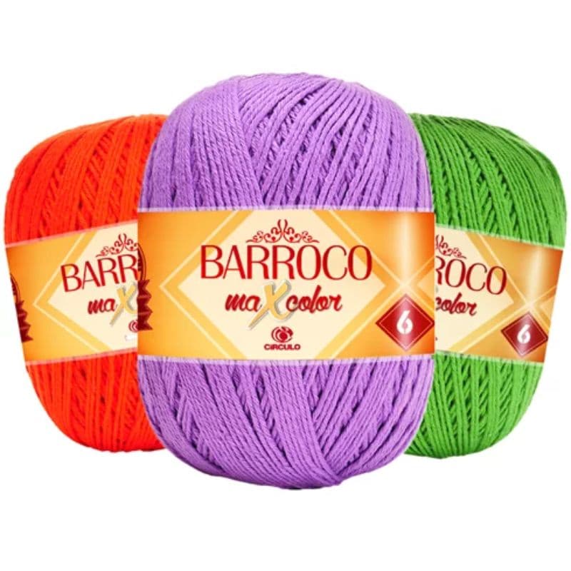 Fio Barroco Maxcolor Nº 6 Círculo 200g 226m Barbante Para Crochê Tricô