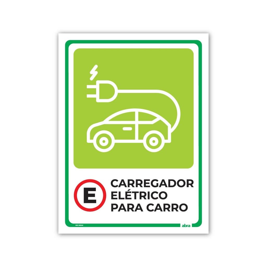 Placa De Sinalização Estacionamento Carregador Elétrico Para Carro Elétrico Carregador Veicular