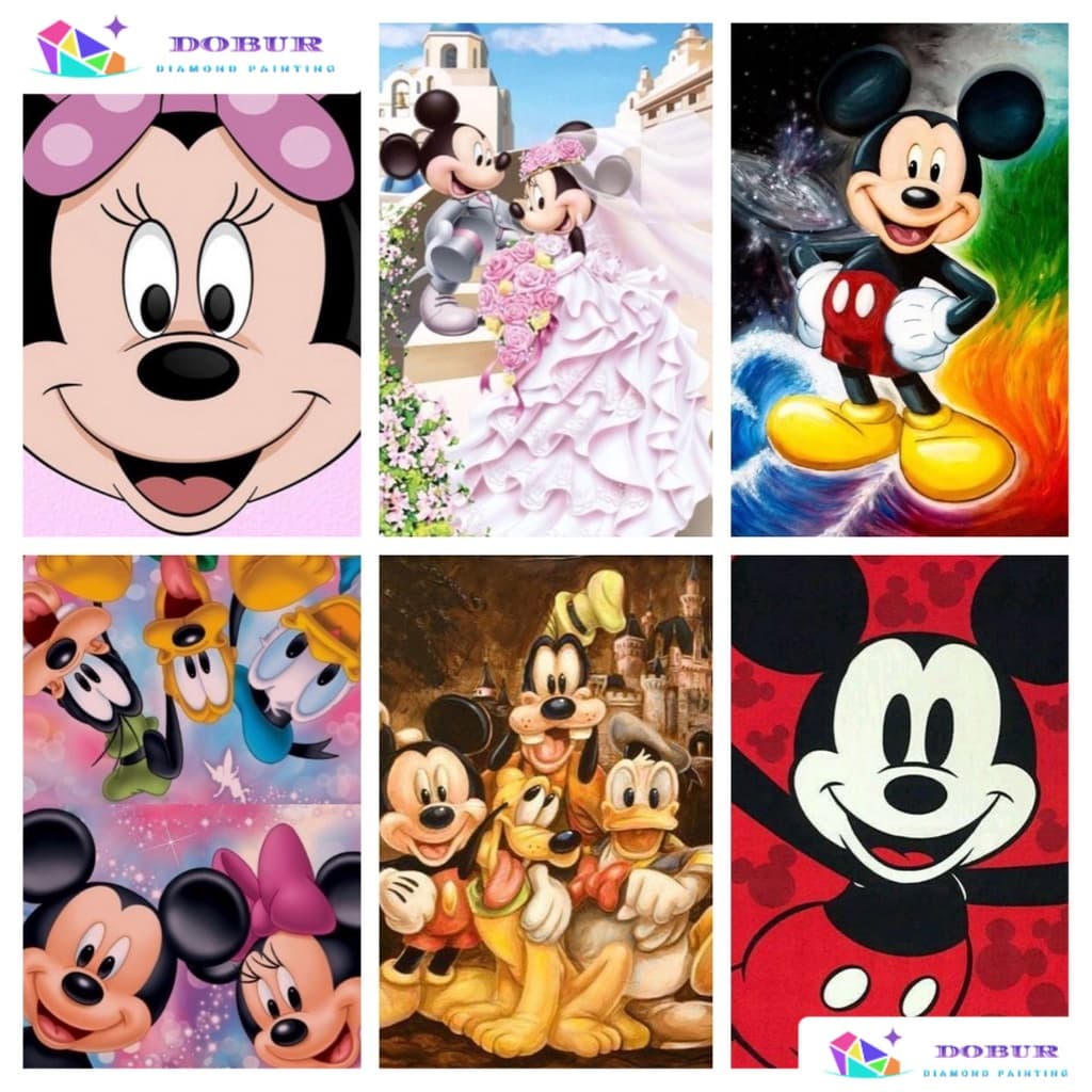 DOBUR | Pintura Diamante Kits De Pintura Com Diamante Disney Mickey Minnie 5D DIY Full Drill Artesanato Para Decoração Pintura Diamante
