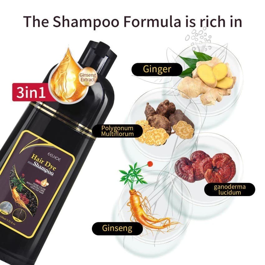 Adequado para Shampoo de cabelo preto Polygonum Multiflorum preto essência hidratante limpeza