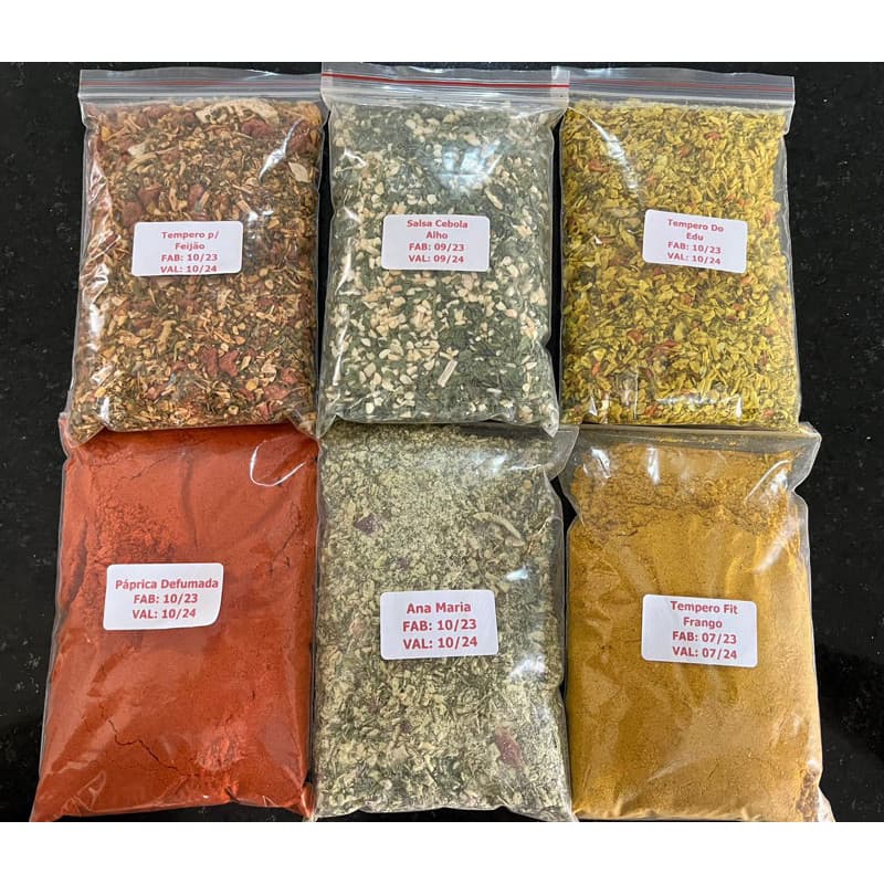 Kit 12 Temperos e Condimentos com 30 g cada